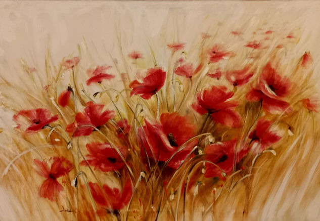 Amapolas rojas Oil Canvas Floral Painting