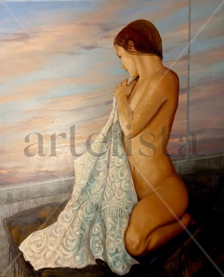 AZUL CIELO Oil Canvas Nude Paintings