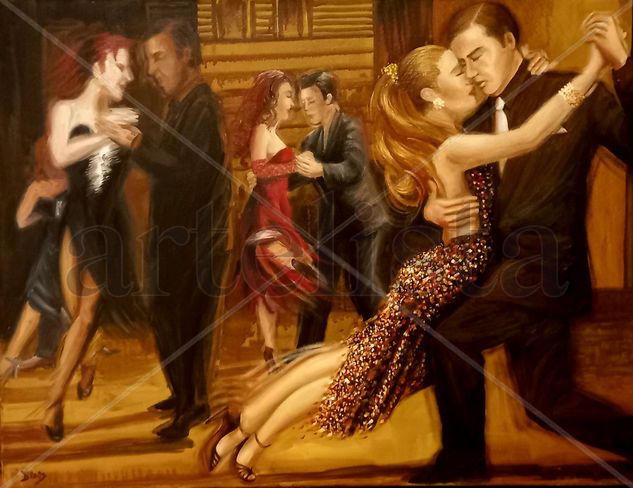 NOCHE DE TANGO Oil Canvas Figure Painting