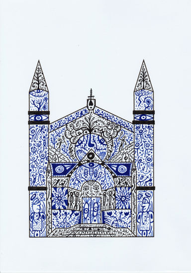 Santa Maria, blau i negre. Ink