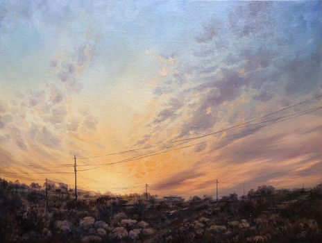 Paisaje Atardecer Óleo