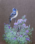 Anastasia Woron:El Pájaro Azul Cantando-Óleo Original Firmado (33x41 cm)2023