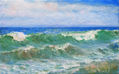 Anastasia Woron:"El Mar"-Óleo Original Firmado ( 35x22 cm.)2017