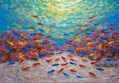 Anastasia Woron:"El Mundo Submarino"-Óleo Original Firmado (100x70cm.)2023
