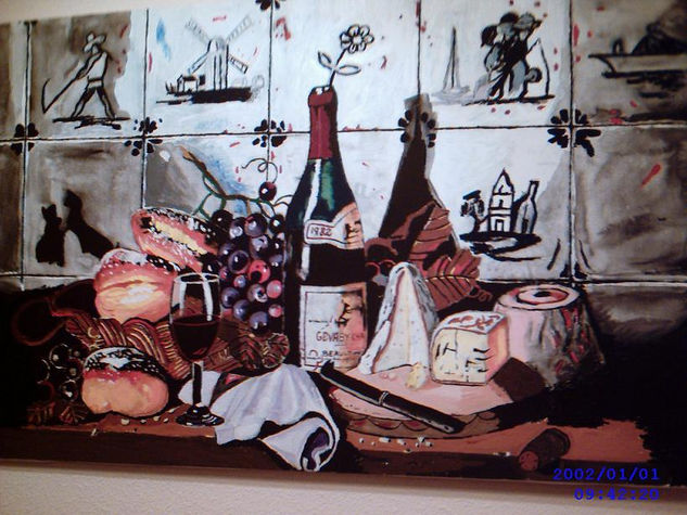 Bodegón de Conchi Gouache Lienzo Bodegones