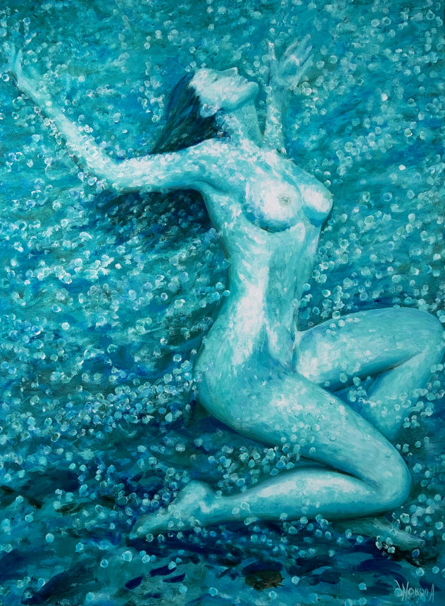 Anastasia Woron: "Oda Al Agua"- Óleo Original Firmado (55x65 cm.) 2009