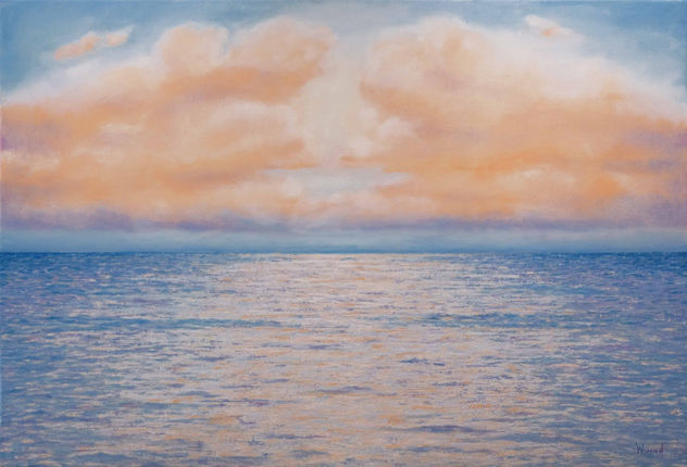 Anastasia Woron:"El Mar de Color Vanilla"-Óleo Original Firmado ( 73x50 cm.)2022