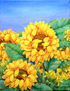 Anastasia Woron: " Girasoles" - Óleo Original Firmado (27x35 cm.) 2020