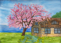 House with cercis...