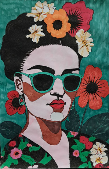 Frida Rotulador Papel Retrato