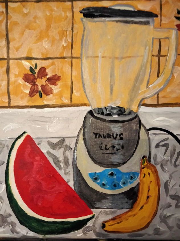 Bodegon triturador sandia platano