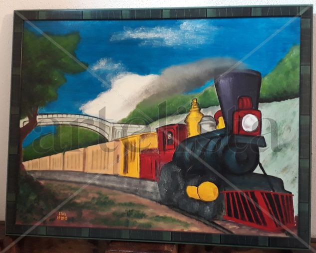 CUADRO TREN RAPIDO Oil Canvas Landscaping