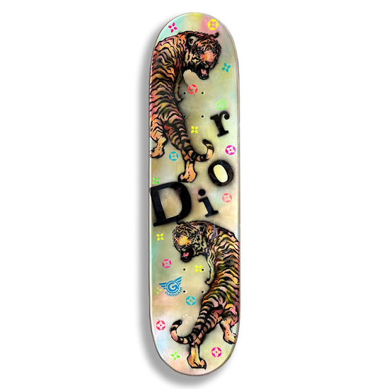 Dior Skateboard - Original Painting on Skateboard Madera Mixta