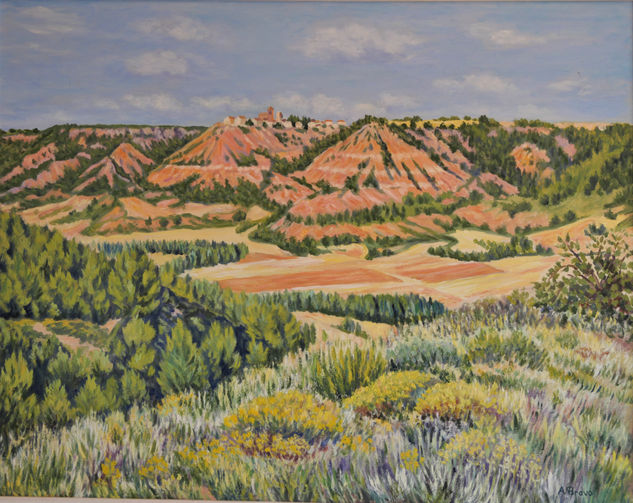 vista, del Valle del Tajuña Oil Panel Landscaping