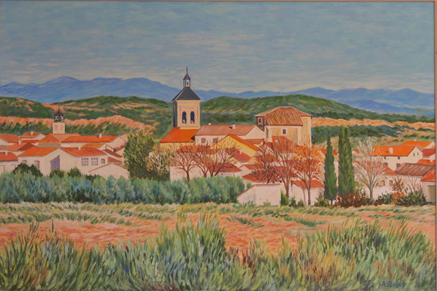 Humanes (Guadalajara) Oil Panel Landscaping