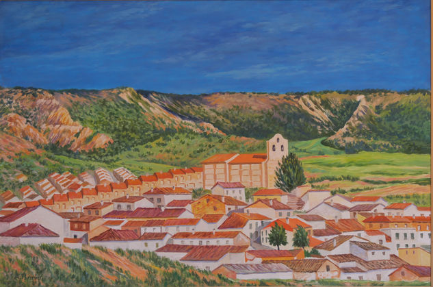 Tórtola de Henares (claro de sol) Oil Panel Landscaping