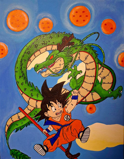 Esferas y goku Acrílico Lienzo Otros