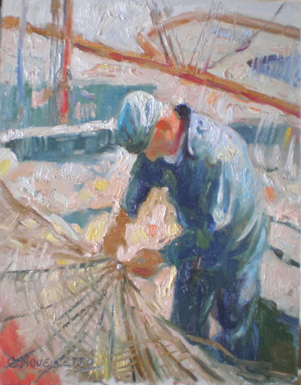 Pescador4 Oil Panel Marine Painting