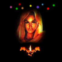 Woman with candle...