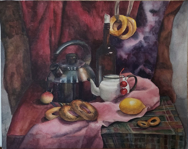 Evening tea with bagels