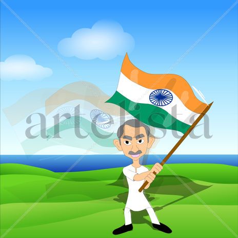 Man with Indian Flag