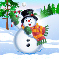 A cheerful snowman