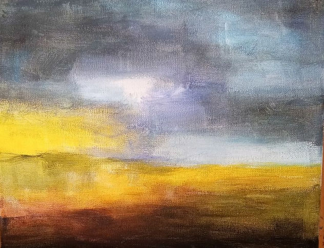 Paisaje en gris y amarillo