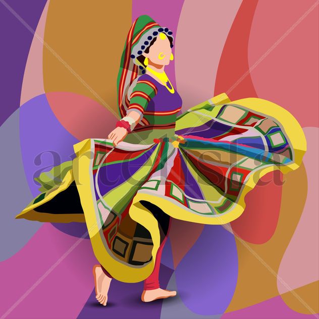 A colorful dancer twirls gracefully in traditional attire