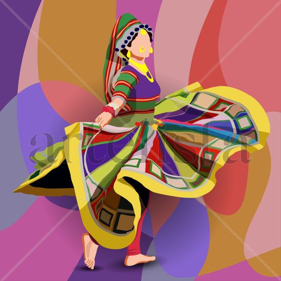 A colorful dancer twirls gracefully in traditional attire 