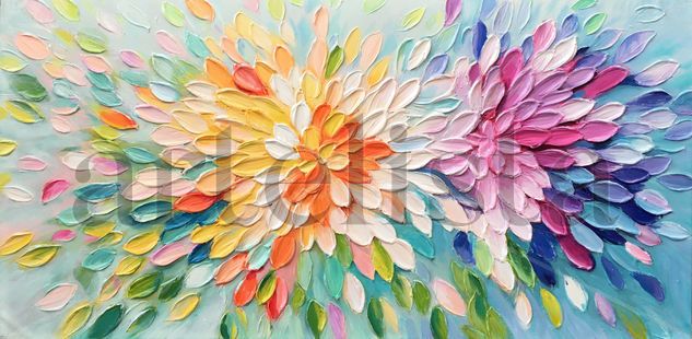 Floral abstract 1363 Acrylic Canvas Floral Painting