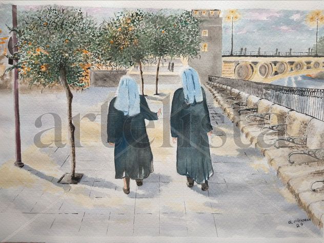 "RELIGIOSAS PASEANDO AL ATARDECER"Triana.Sevilla.