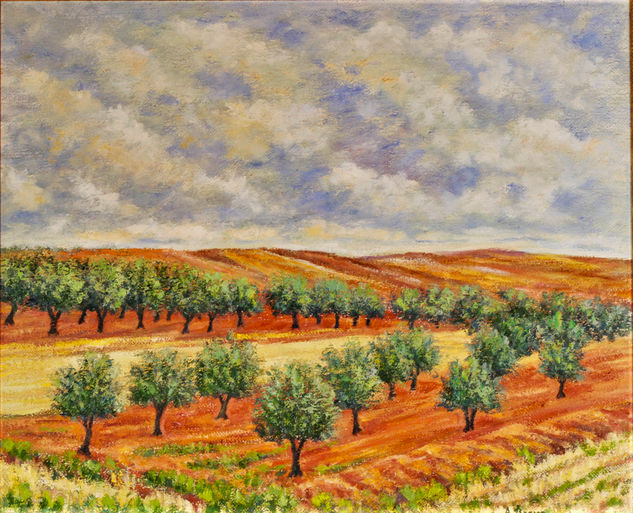 Olivos de Villanueva de la Torre Óleo Tela Paisaje