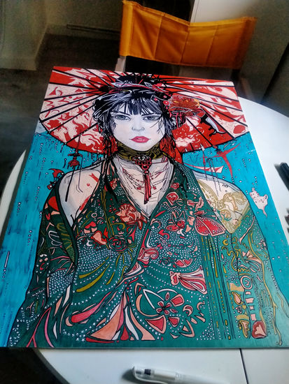 Geisha en la lluvia Making Pen