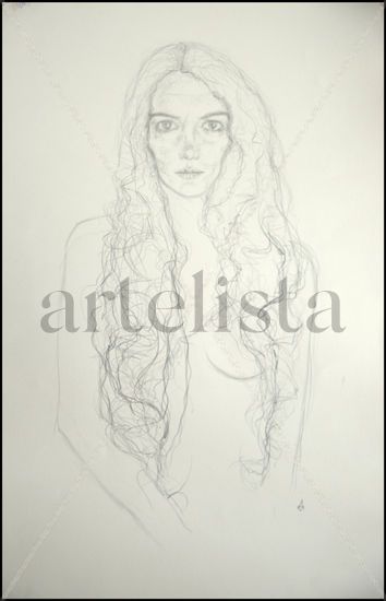 Mujer de pelo largo / Long-Haired Woman Pencil