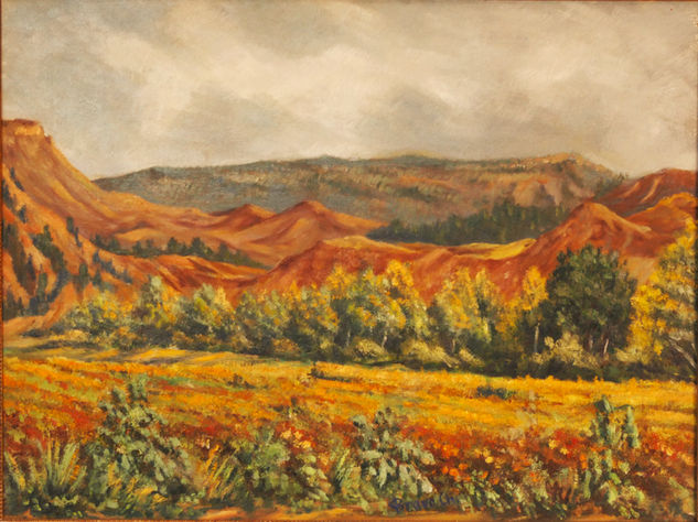 "Otoño en el Henares" Óleo Lienzo Paisaje