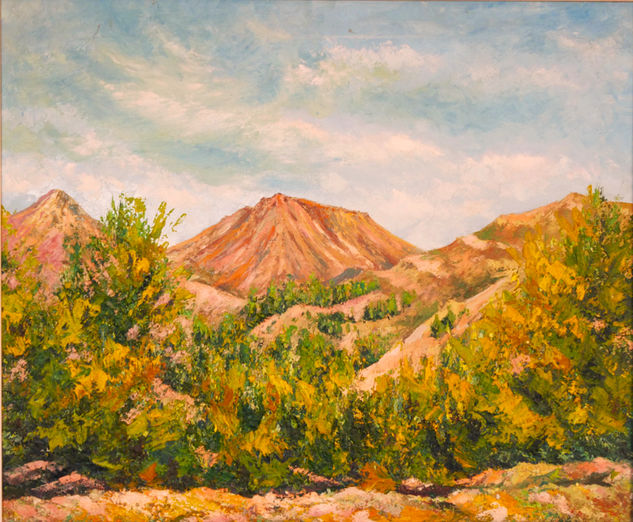 "Cerros del Gurugú" ( Alcalá de H. ) Óleo Lienzo Paisaje