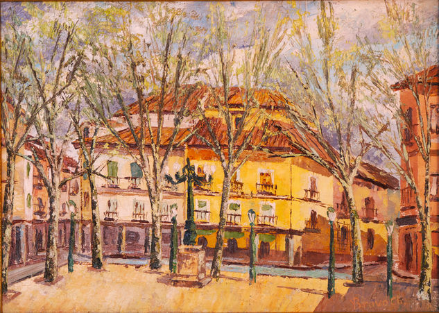 "Plaza de los Santos Niños" Oil Canvas Landscaping