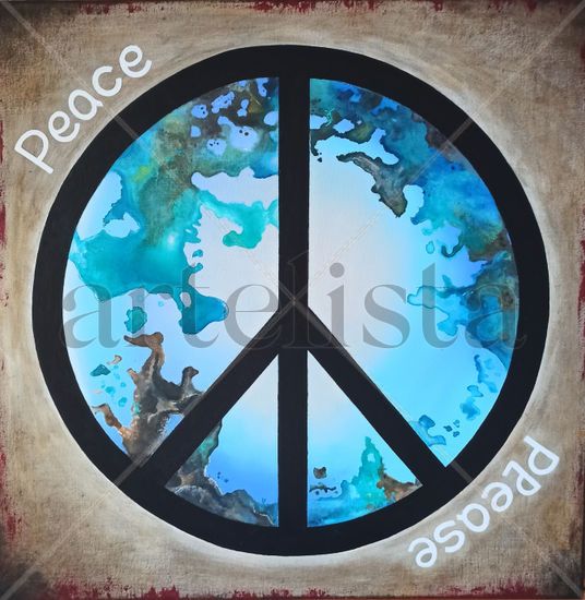 PEACE PEASE Mixed media Canvas Others