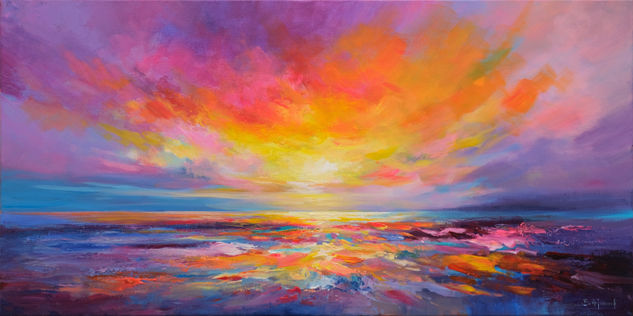 Glowing Sunset Oil Canvas Landscaping