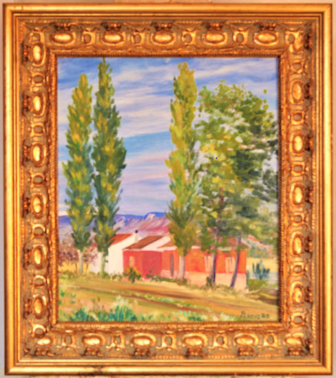 Arboles y casas N-II (Alovera) Oil Canvas Landscaping