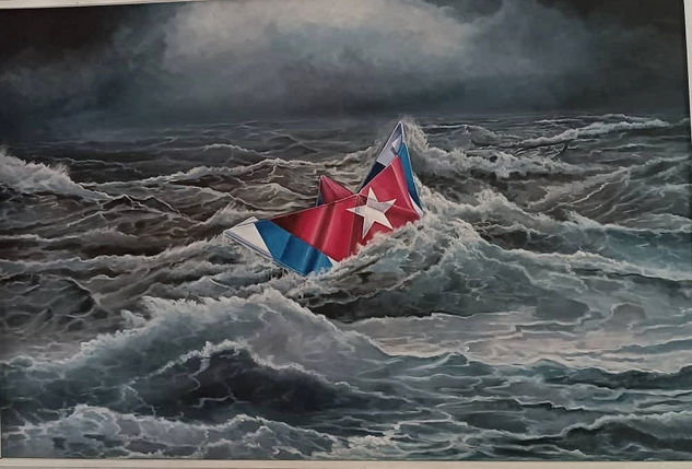 Tormenta Acrylic Canvas Marine Painting