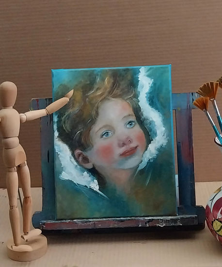 Angel niño Oil Canvas Portrait