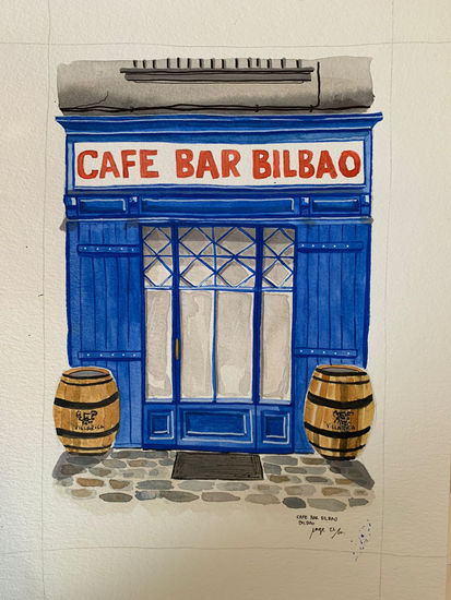 Cafe Bilbao Watercolour Paper Others