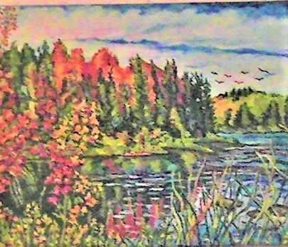 Bosque de Canadá y Lago Oil Canvas Landscaping