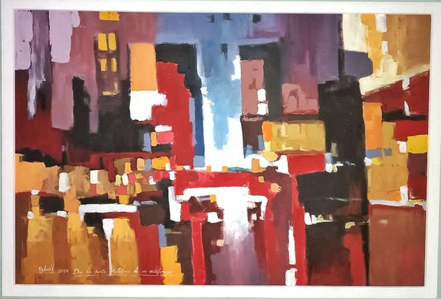 La ciudad Acrylic Canvas Landscaping