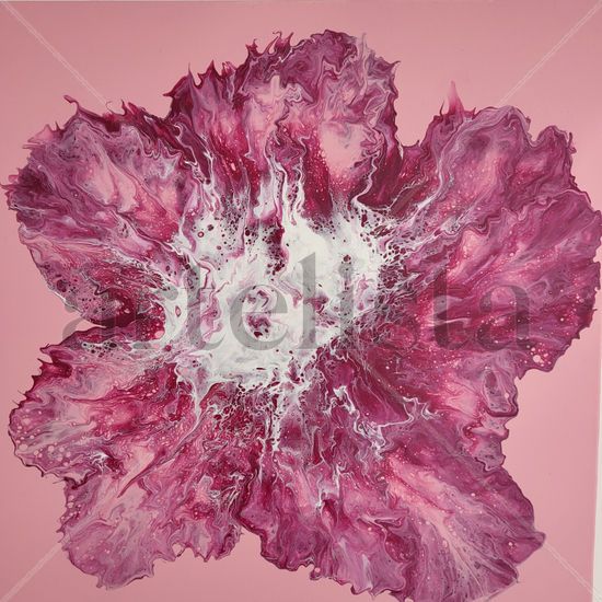 Pink flower Acrylic Canvas Floral Painting