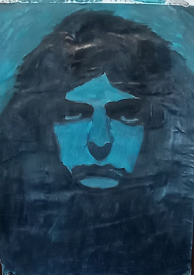 Ritchie in blue Acrylic Paper Portrait