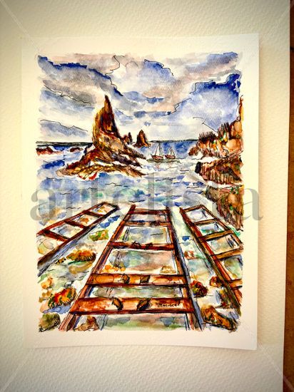 Arrecife de las sirenas Watercolour Card Marine Painting