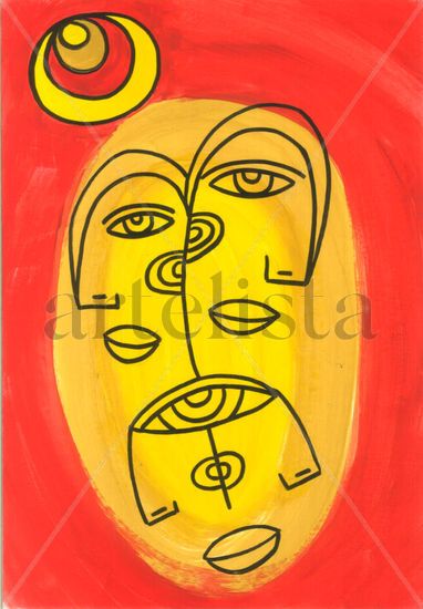 Abstracto de dualidad Acrylic Paper Portrait