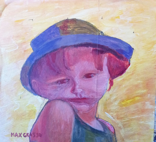 NIña con sombrero Acrylic Card Portrait